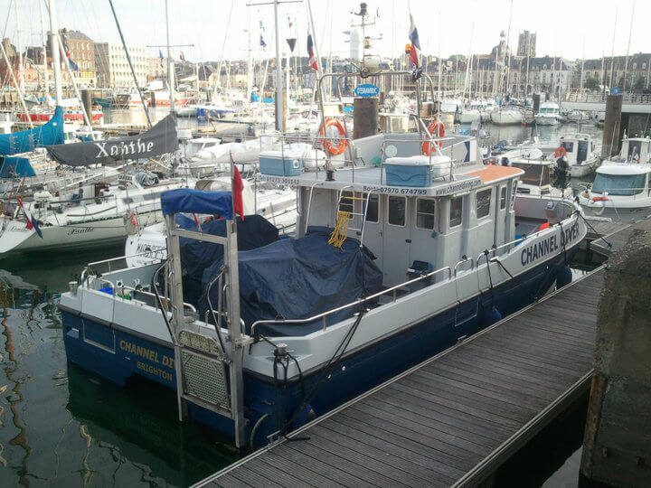 Channel Diver tied up in Dieppe